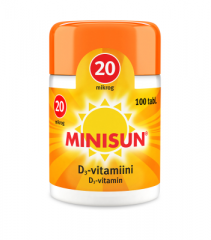 MINISUN D-VITAMIINI 20 MIKROG 100 PURUTABL
