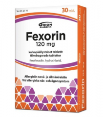 FEXORIN 120 mg tabl, kalvopääll 30 fol